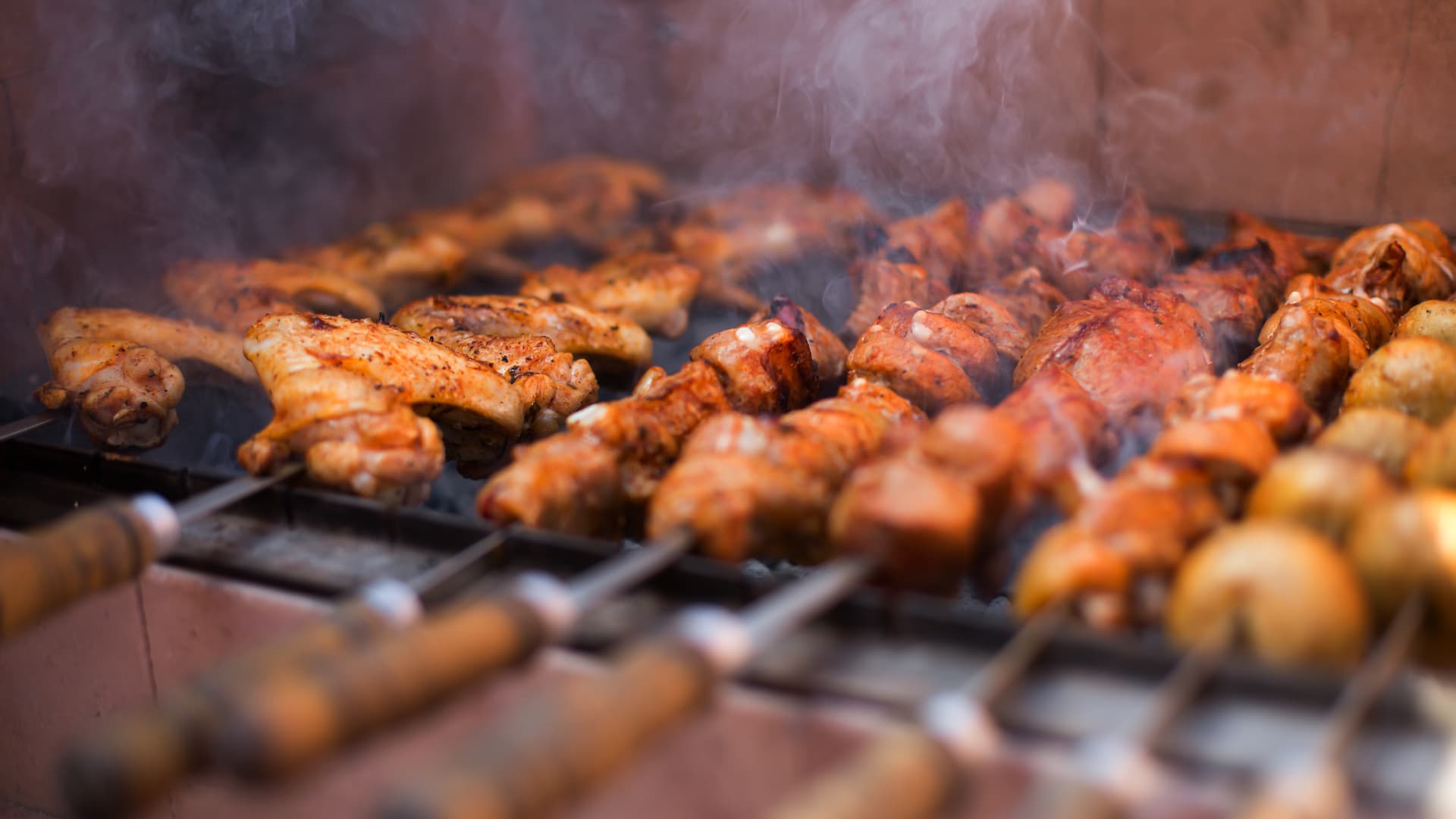 Souvla over the coals