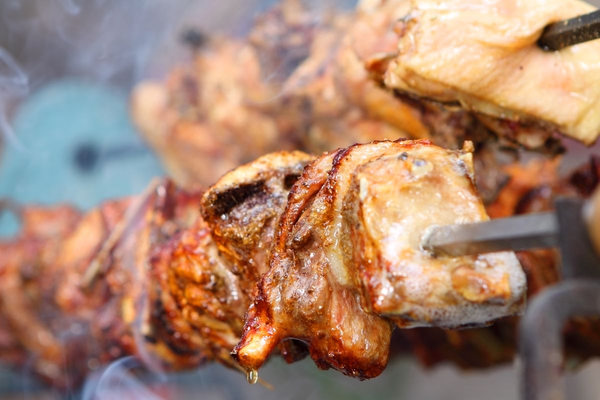 Succulent souvla and lamb on the spit